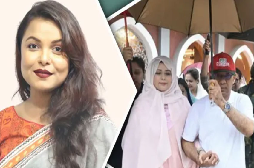 সহধর্মিণীর মাথায় ছাতা ধরলেন প্রধানমন্ত্রী তারেক রহমান, যা লিখলেন শাওন