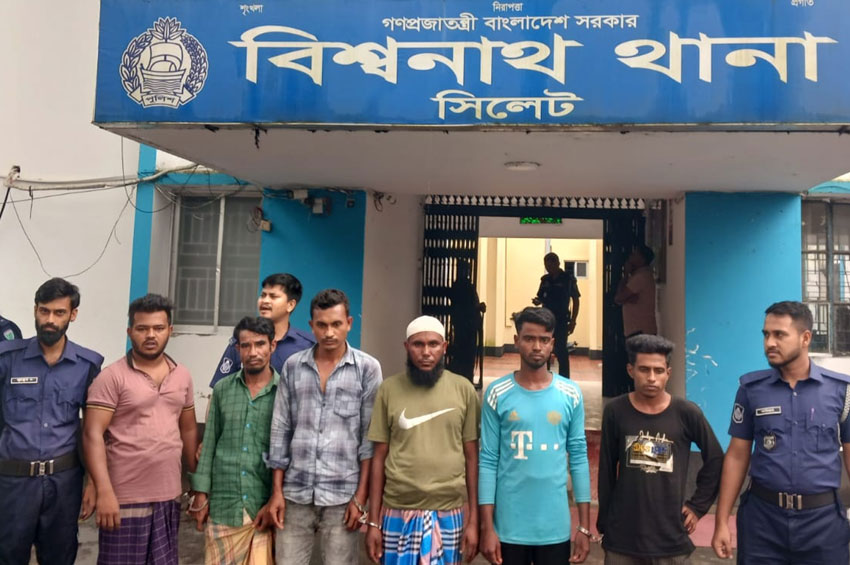 বিশ্বনাথ থানার অভিযানে ৫ আসামি গ্রেপ্তার