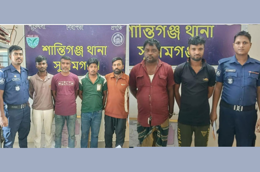 শান্তিগঞ্জে অভিযানে ৬ জন গ্রেফতার