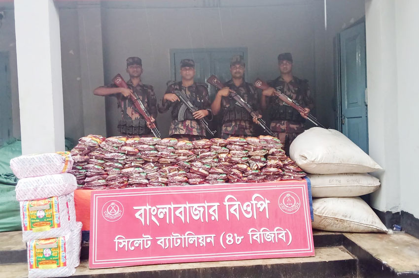 সিলেট সীমান্তে প্রায় ২ কোটি টাকার চোরাই পণ্য জব্দ