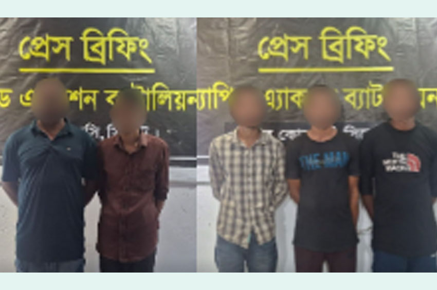 সিলেটে র‍্যাবের জালে ৫, ‘আ গ্নে য়া স্ত্র’ উদ্ধার