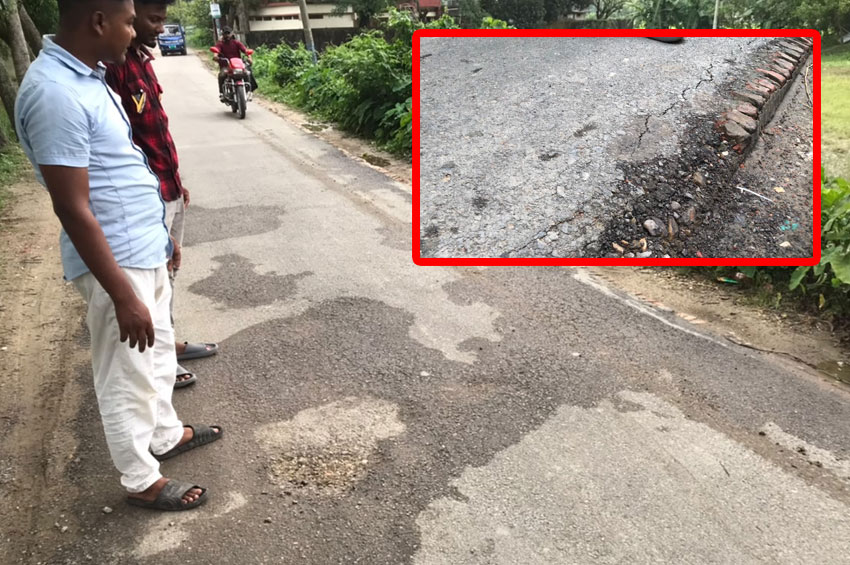 ওসমানীনগরে রাস্তার কাজ শেষ হওয়ার আগেই ফাটল! উঠছে কার্পেটিং